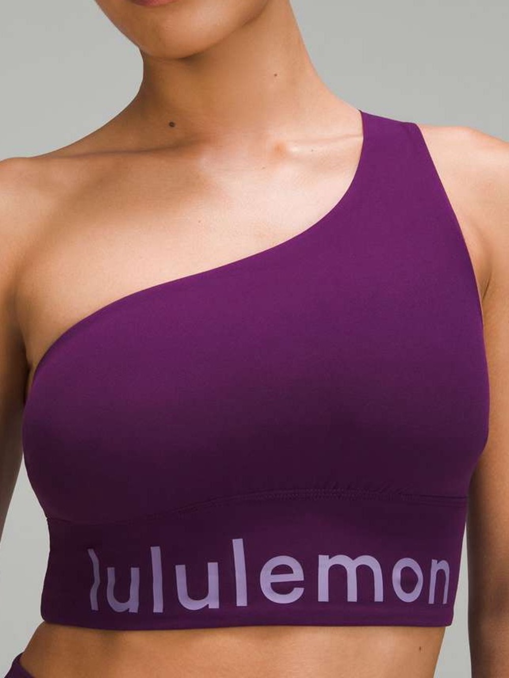 New NWT Lululemon One-Shoulder Purple yoga barre gym travel bra top 6 magenta